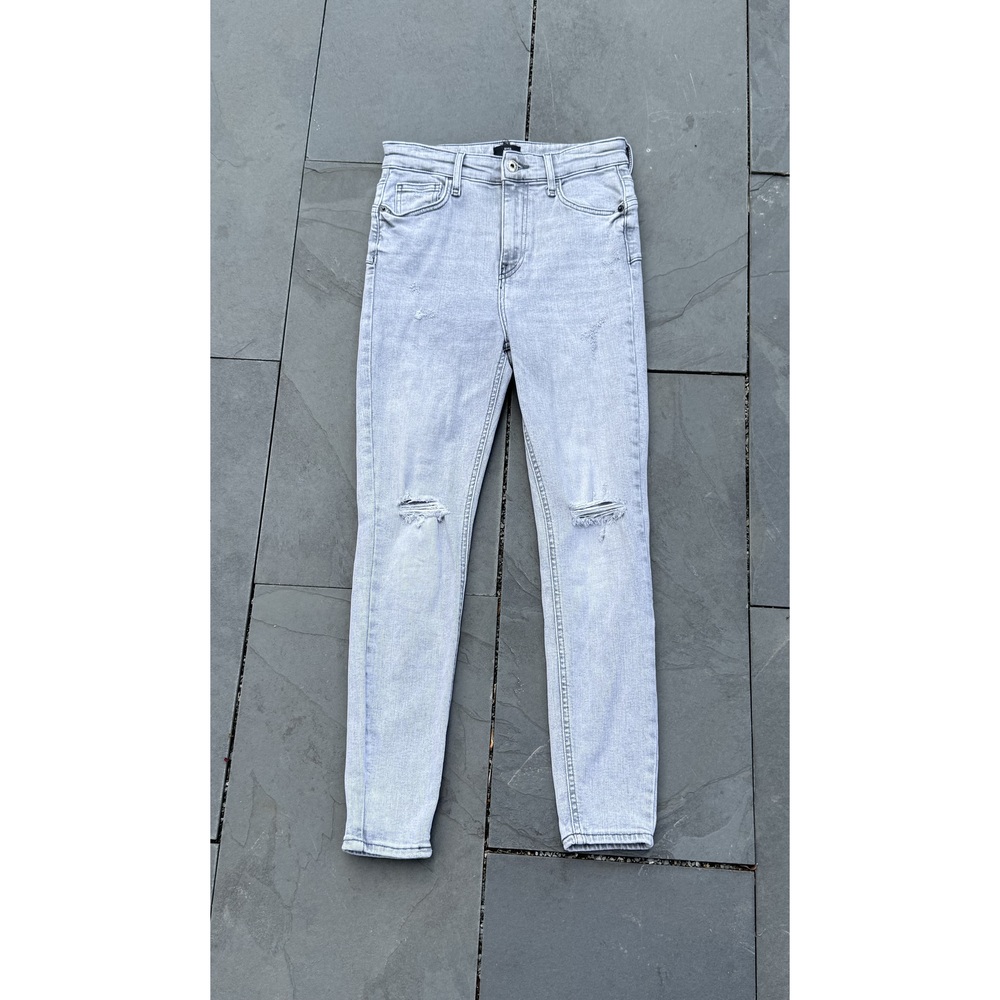 NWOT River Island Gray Distressed High Waist‎ Bum Sculpt Skinny Jeans size US 6s